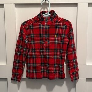 Girls Polo by Ralph Lauren Kids Red Plaid Sweater shirt size  3